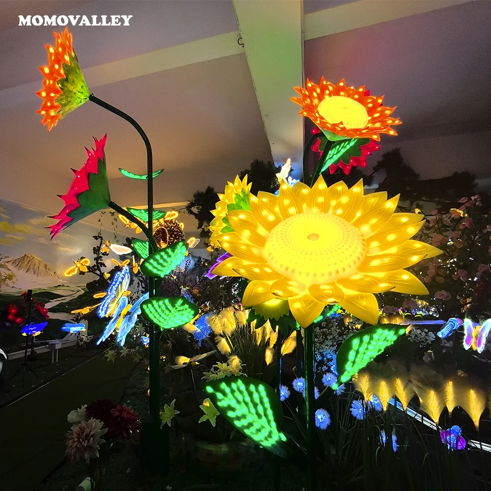 

Nighttime Charm Outdoor Waterproof Motif LED Garden Stake Sunflower Flower Lights for Patio Yard Decor Gardening Gifts for Mom.