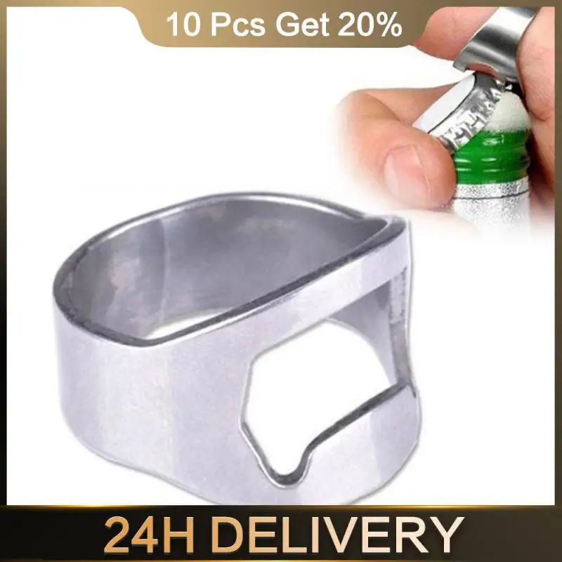 Stainless Steel Ring Bottle Opener No Glitches 22mm Beer Starter Kitchen Tools Finger Ring Bottle Opener Easy To Use Ring