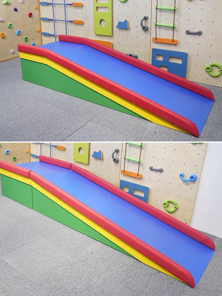 training Large slide Children's physical sports equipment Vestibular slide Skateboard stairs Slope Indoor teaching toys