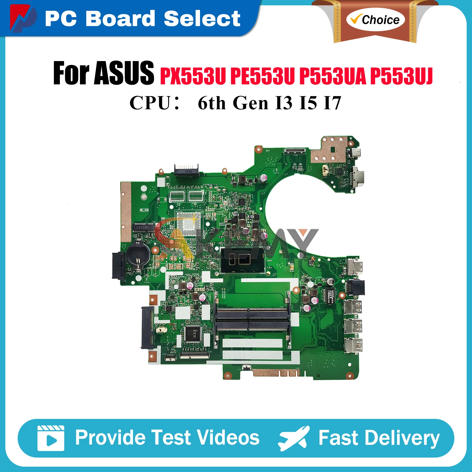 

P553UA Материнская плата для ноутбука ASUS ProArt P553UJ P553UA RPO553U PX553U PE553U P553U Материнская плата с процессором I3 I5 I7 тест ОК быстрая доставка