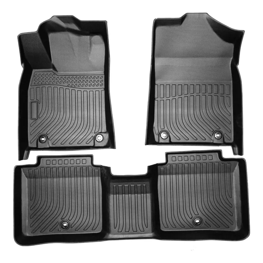 Black TPE Rubber All-Weather Floor Mats for Lexus ES350 2013-2018