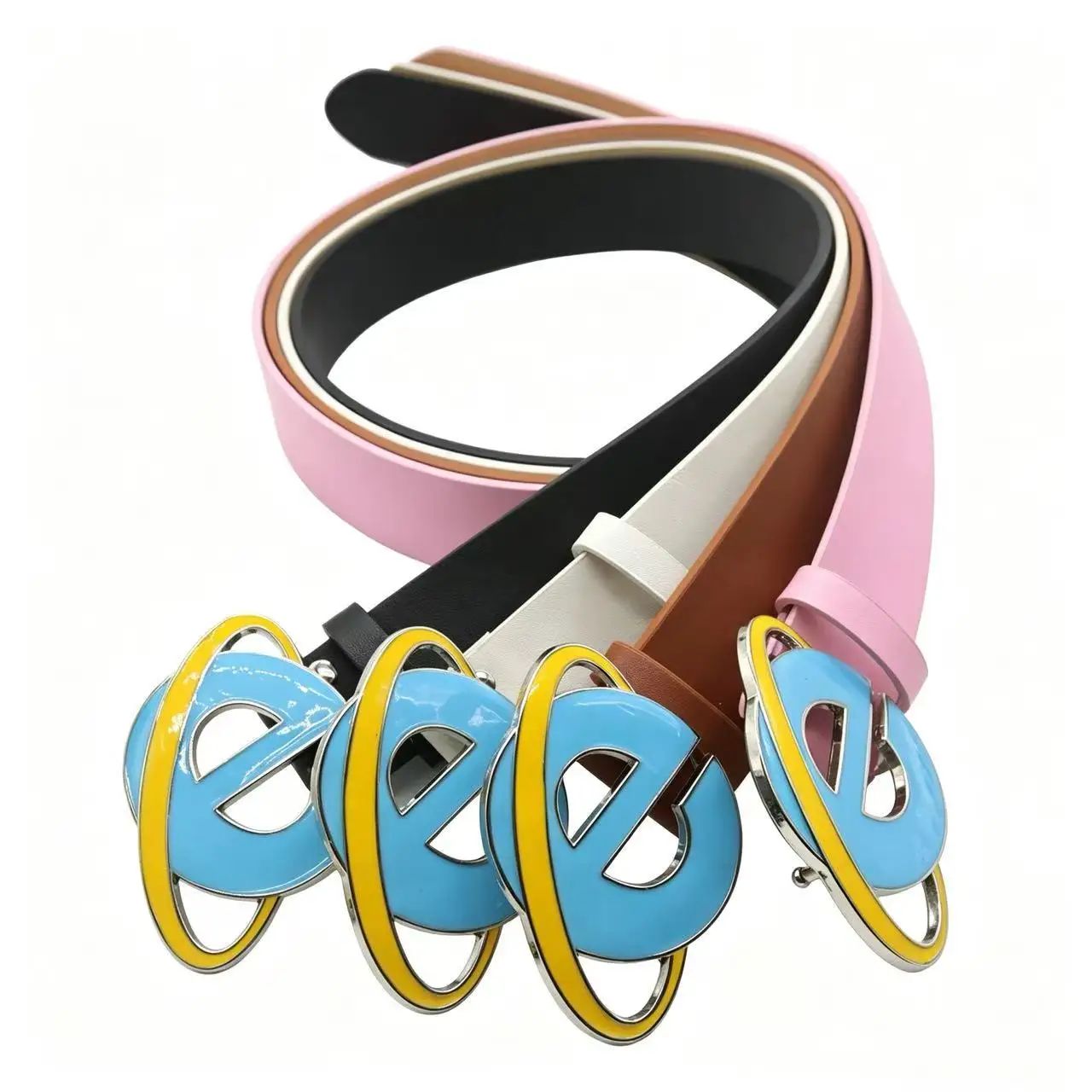 Unisex Nostalgic Design Y2K IE Logo Belt, Novelty Internet Explorer E Letter Buckle Belt for Men Women Punk Design Cosplay Party