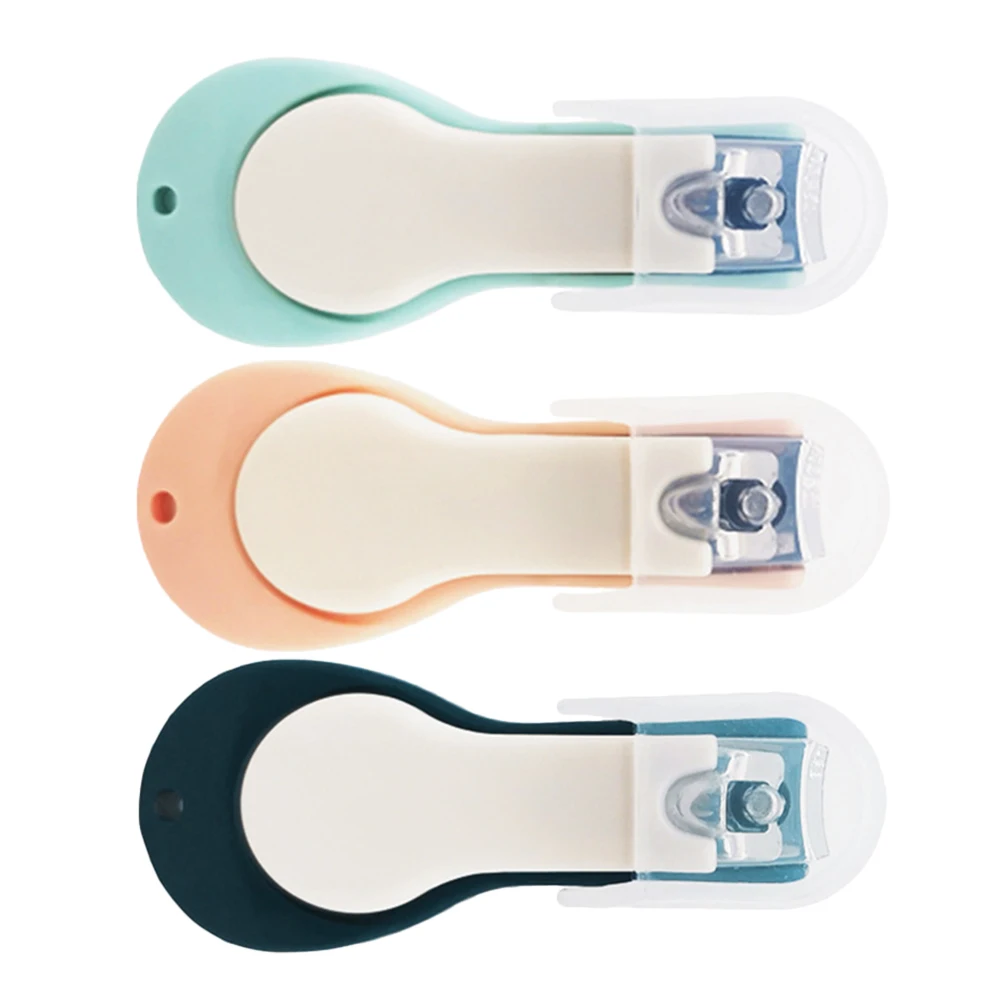 

3 Pcs Baby Nail Clippers Trimmer Infant Kids Silica Gel Green Manual Nail Care Tools Fingertip Protection Anti Scratch