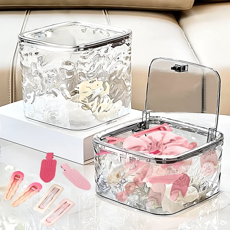 Mini boîte de rangement en acrylique Transparent, Design léger de luxe à motif de Glacier, Table basse de salon, organisateur divers