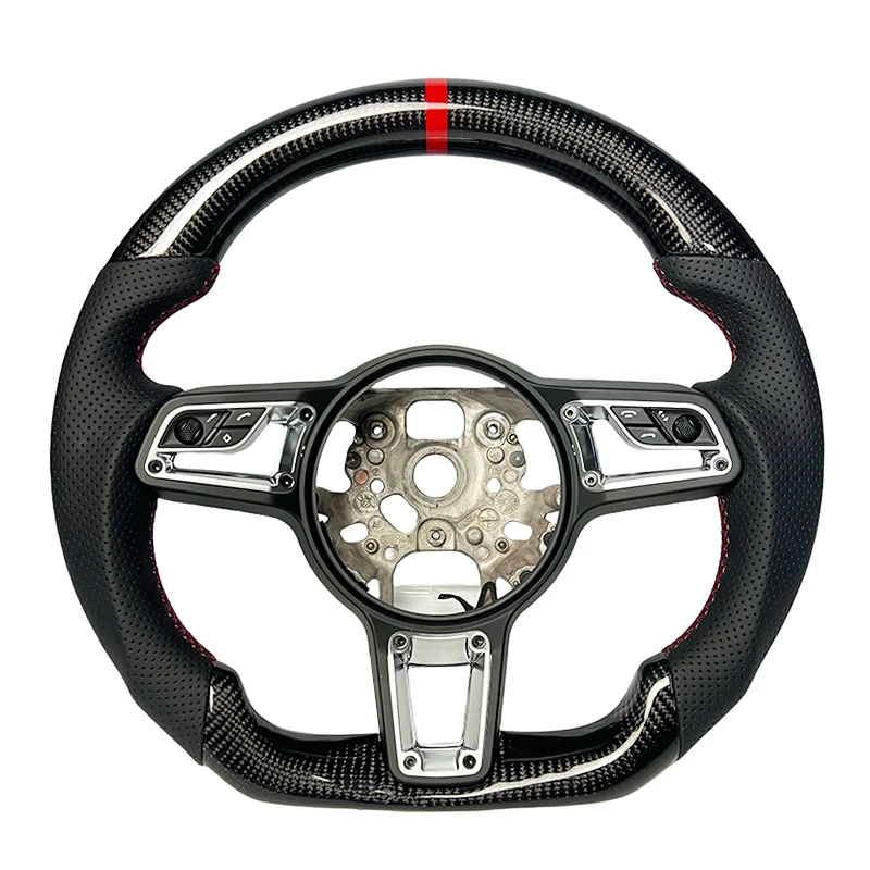 

Carbon Fiber Fit for Porsche Panamera Macan 2014-2020 Steering Wheel for Cayenne Cayman 718 911 918 Old Upgrade to New Design