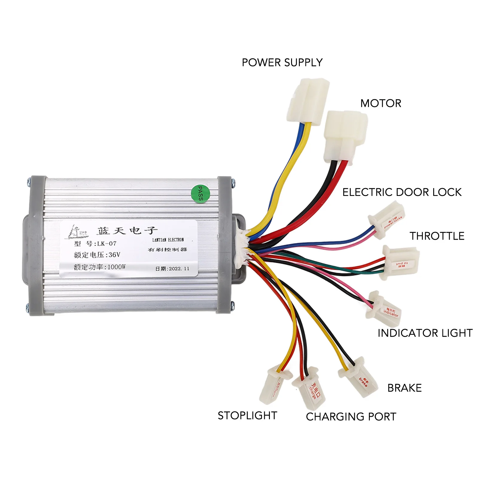 36V 1000W Electric Bike Motor Controller Throttle Foot Pedal Kit Brushed Lithium Electric Bicycle Modification Kit