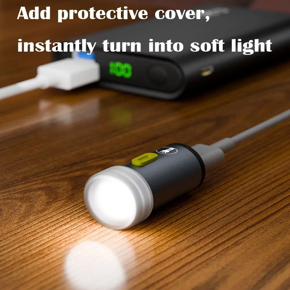 230 High Lumens Type-C Mini Flashlight Portable Plug and Play USB C Emergency Lamp with Lanyard Aluminum Alloy