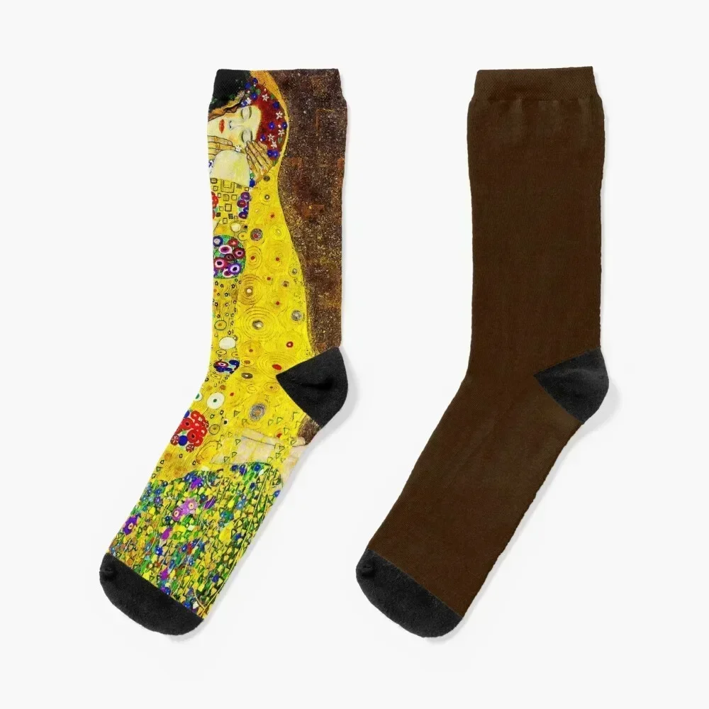 

THE KISS 1917 : Gustav Klimt High Definition Print Socks designer fashionable sports stockings Women's Socks Men's