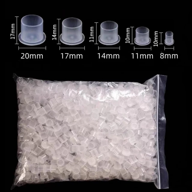 ROKYO 1000 sztuk jednorazowe stałe kubki z tuszem do tatuażu plastikowy Pigment przezroczysty uchwyt nakładki na pojemniki makijaż permanentny Microblading Supply