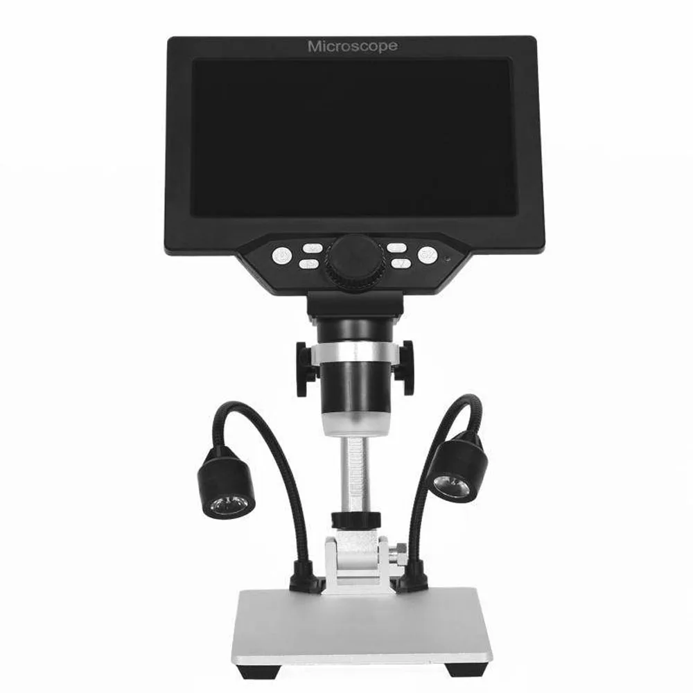 G1200 Electronic Digital Microscope 7 Inch Color Screen LCD Display 12MP 1-1200X Continuous Amplification Magnifier 2 Fill Light