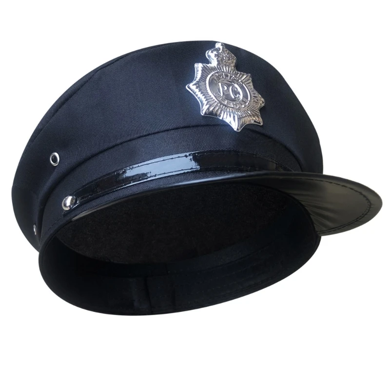 Cosplay sombrero policía sombrero oficial policía hombres Cosplay herramientas para fiesta Halloween sombrero