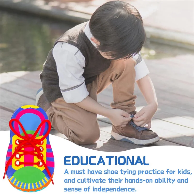 Shoelace Threading Teaching Toys Learning Shoelace Toys Children Toddler Fine Motor Skills Toys Early Learning Toys