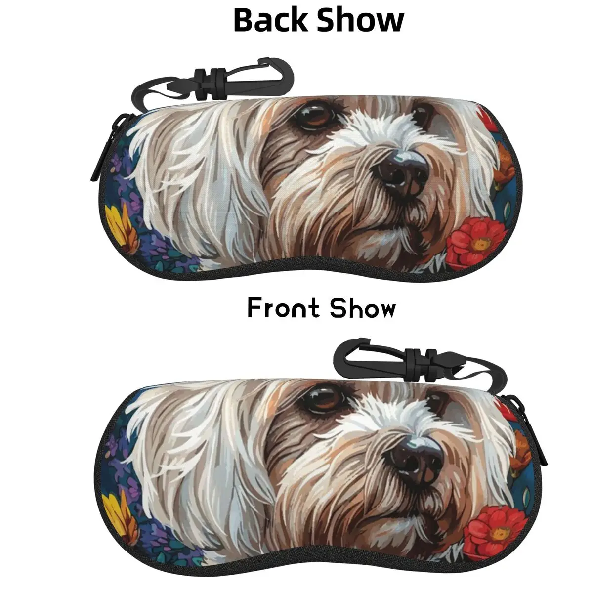 

Мальтийский чехол для очков в виде собаки, защитная коробка для солнцезащитных очков, женская и мужская мягкая сумка для очков, сумка