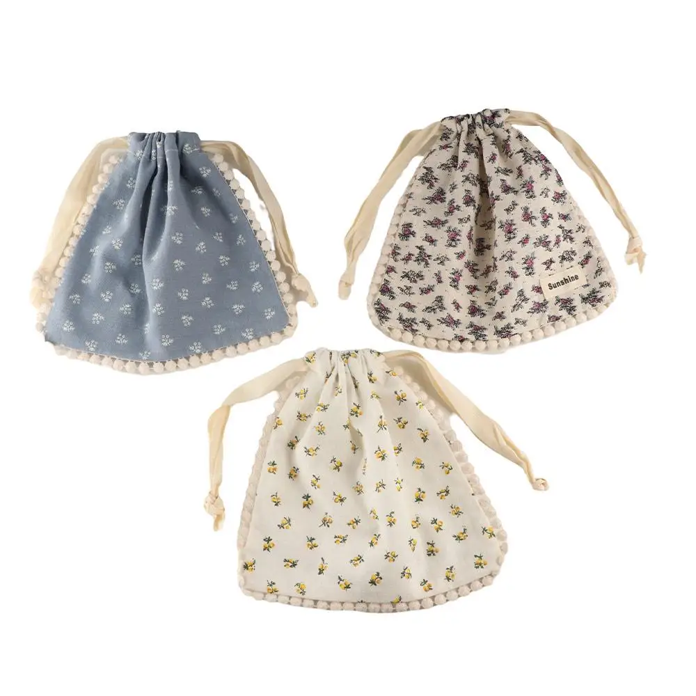 

Toiletry Bag Flower Stationery Bag Small Cloth Bag Floral Makeup Bags Cosmetic Bag Jewelry Storage Bag Drawstring Bundle Pocket