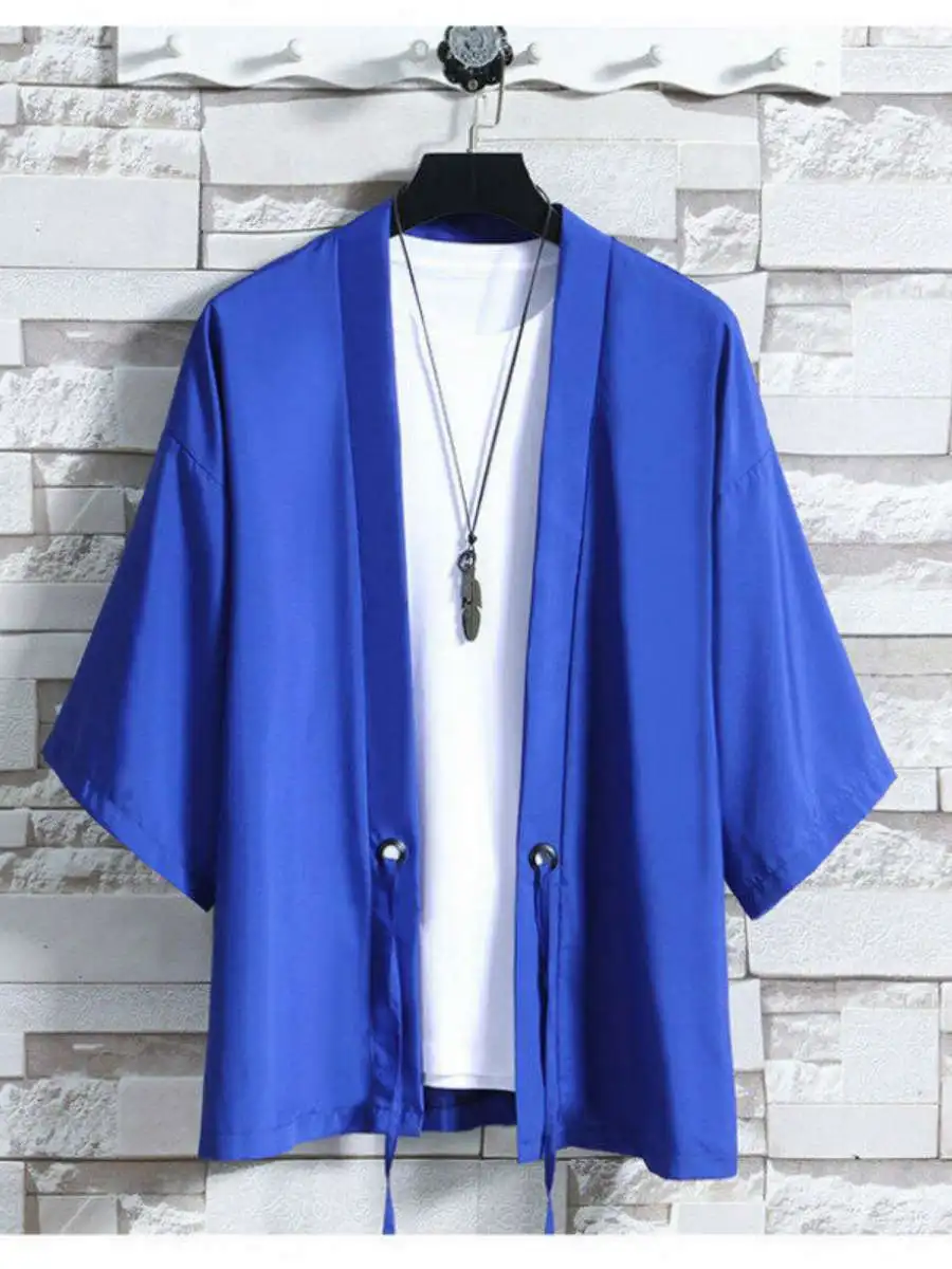 

New Men's Ice Silk Loose Windbreaker Svel Sun Protection Kimono Sle Long Coat Youth ular Summer Faion Daily Wear