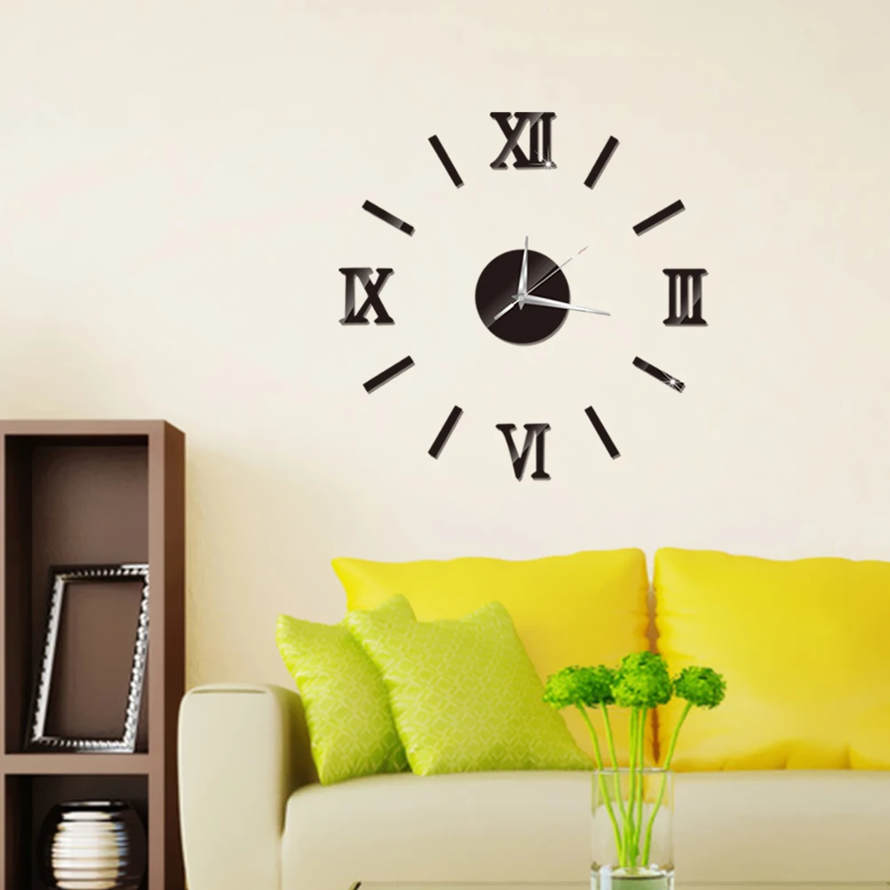 

Acrylic Wall Clock 3D Frameless Mirror Decor Large Size Modern Design Home Office Gifts Living Room Decoration