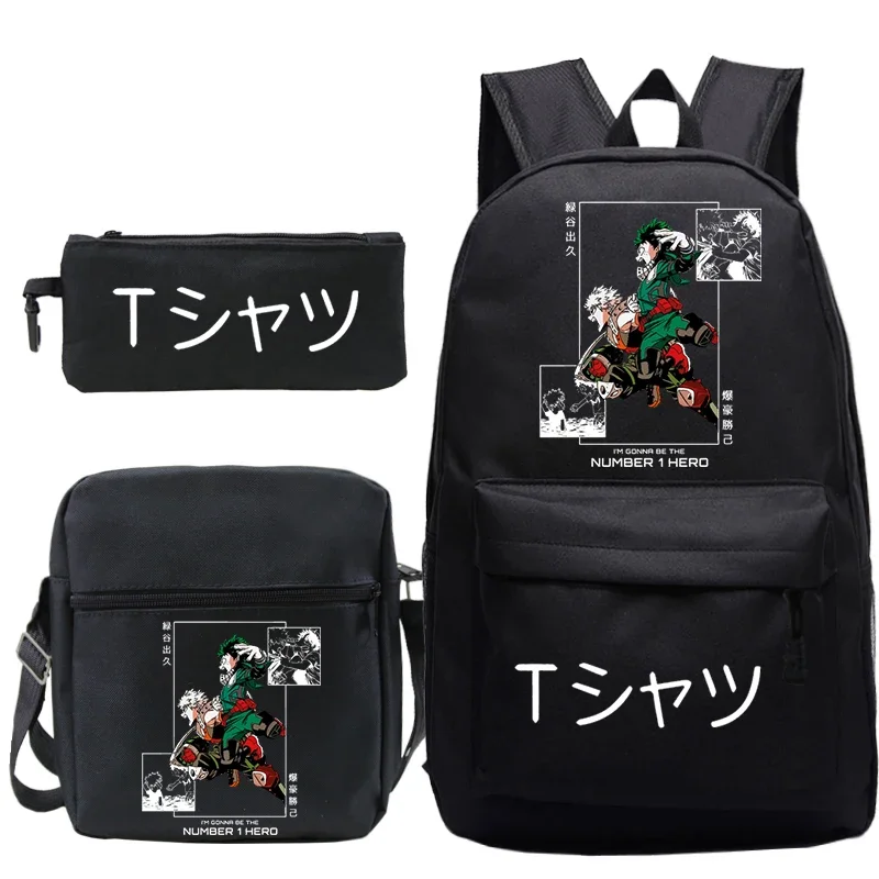 

Anime My Hero Academia School Bags Boys Girls Cartoon Rucksack 3pcs Set Boku No Hero Academia Bookbag Children Backpacks Gift