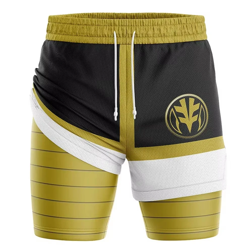 2026 Bandai Periphery Power Rangers Herren-Shorts mit doppelter Schicht, 2-in-1-Performance-Gym-Shorts, Sommer-Strandshorts, schnell trocknend, leicht – Detail 7