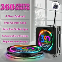 360 Photo Booth Customization Automatic 360 Spin Camera Booth Machine With Photography Lights For Parties With Software Logo