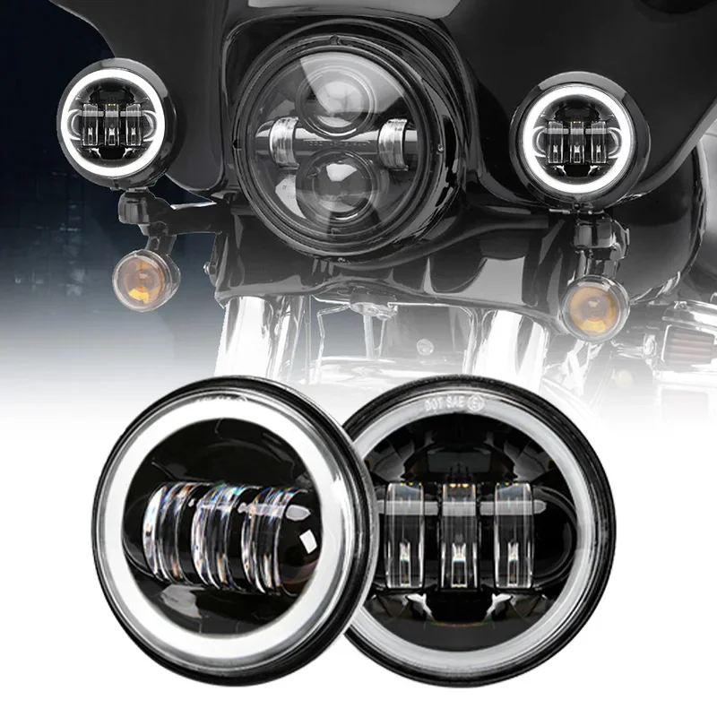 

1/2x Universal 4.5Inch Led Car Motorcycle Headlight DRL Headlamp For Har-ley 30W Fog Turn Signal Light for Motorcycle accessorie