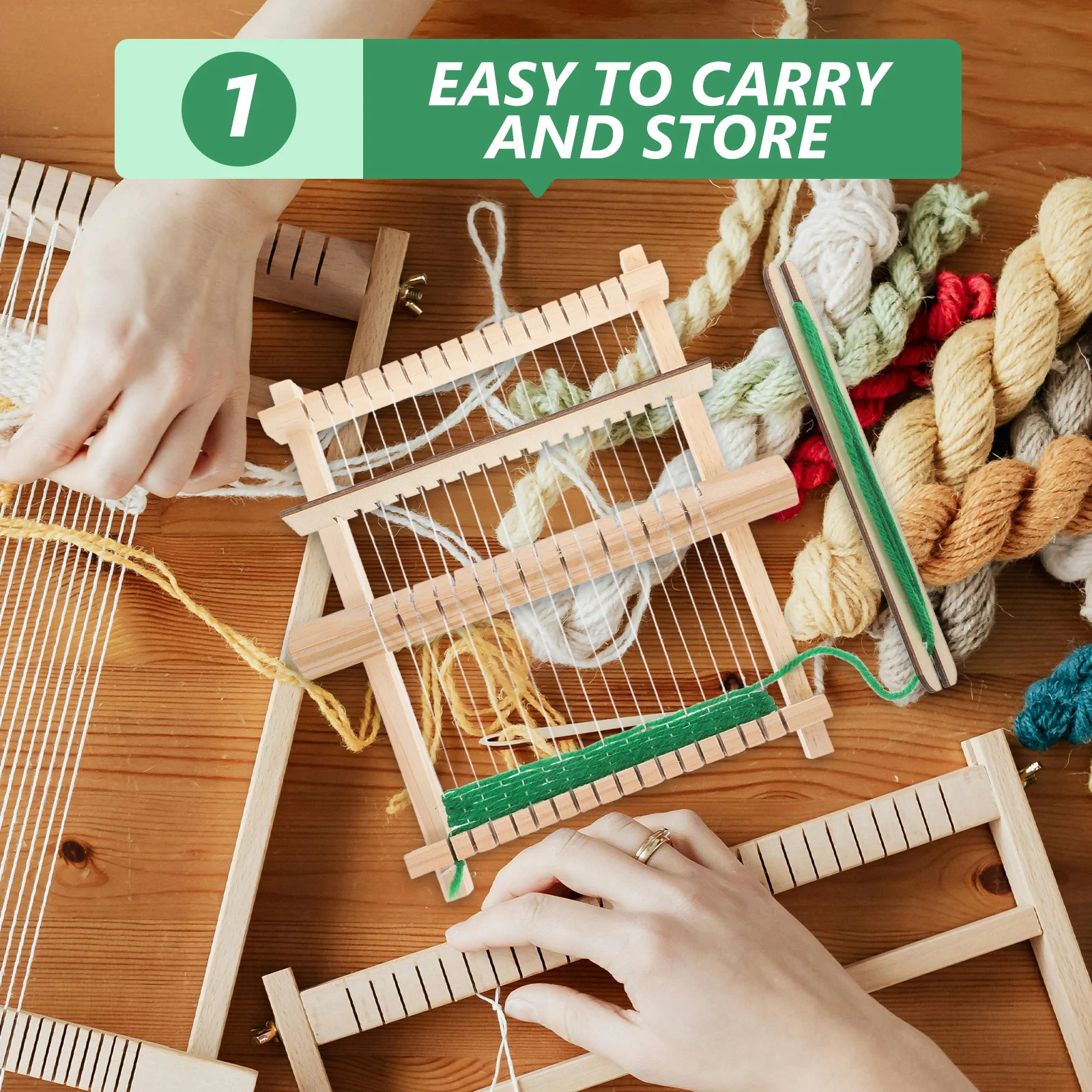 1Set Portable Knitting Loom Small DIY Wooden Frame Weaving Machine for Yarn Handcraft Creative Weaving Tool for Handmade