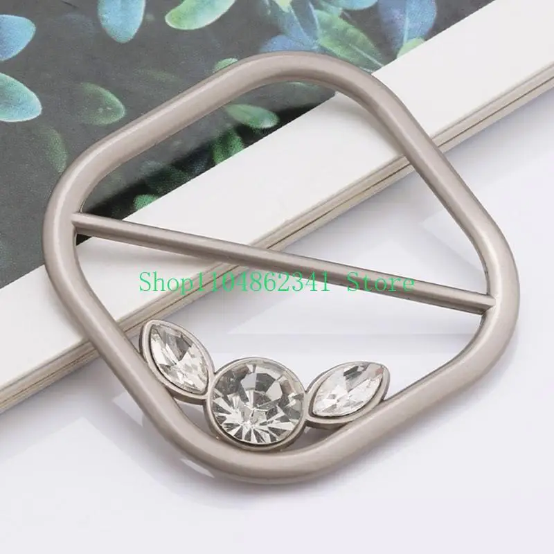 5asd Corner Hem Waist Knotted Brooch Clip for Women Metal Round Brooch Ring for T-Shirt Hem Corner Knotted Pin Lady Accessory