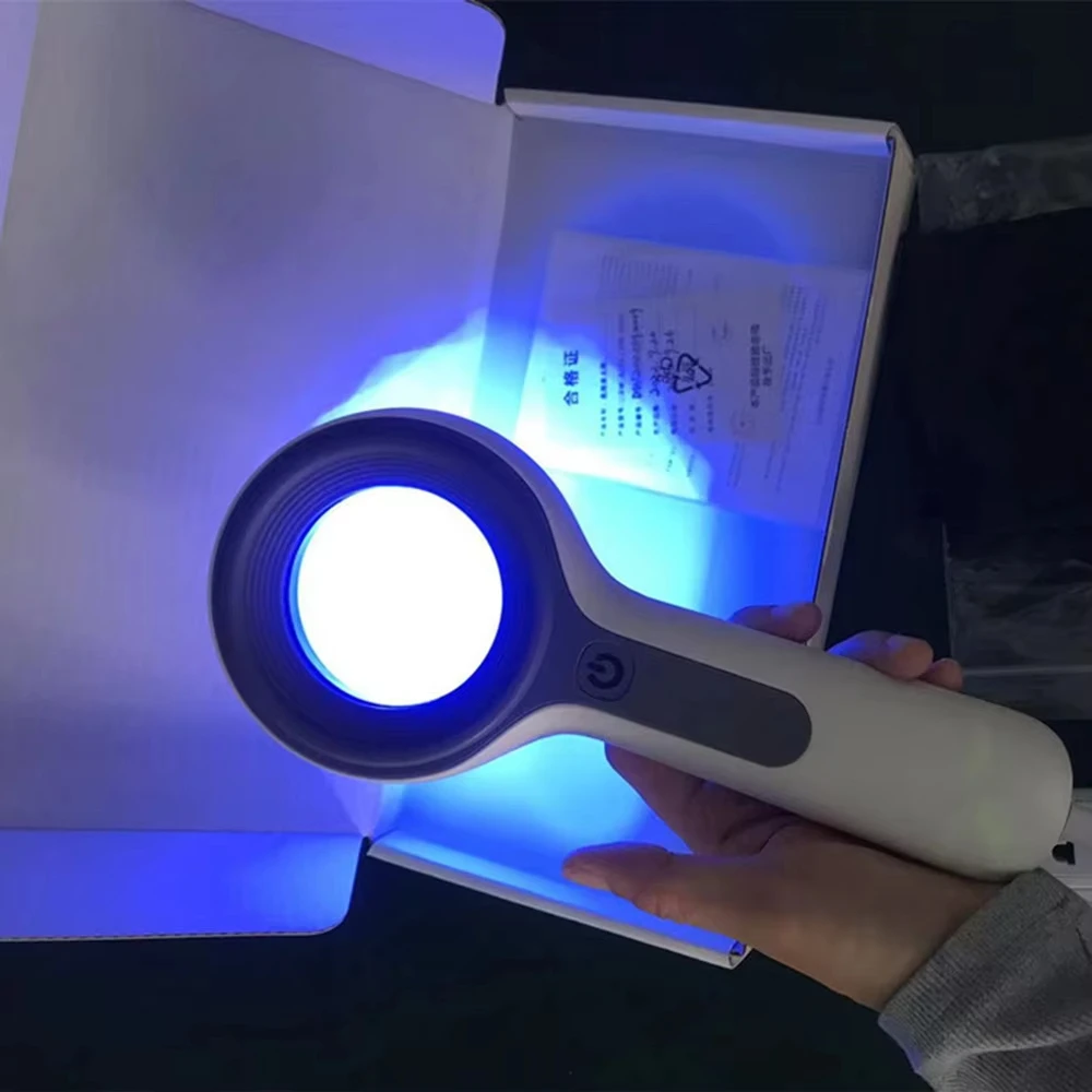 Handheld Woods Light vitiligo Detection Huidanalyse, Testlicht voor gezichtsexamen, Huidanalysator machine huidverzorgingstool