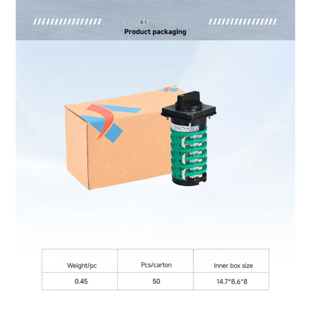 Cam Operated 10 Gear 6 Section Changeover Switch 32A for Gas Shielded Welding Equipment AC240V 440V Insulation Voltage 690V