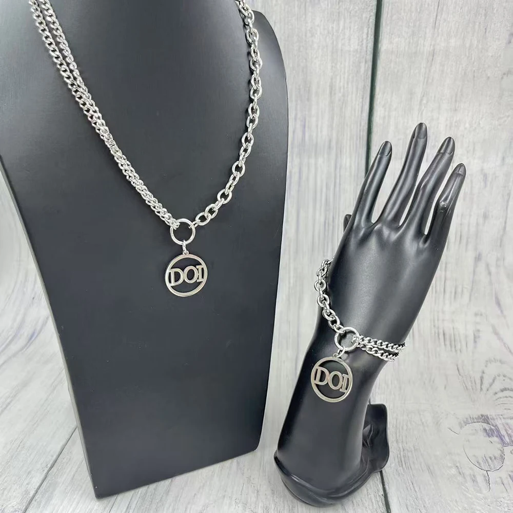 مجموعة قلادة سوار من الفولاذ المقاوم للصدأ DOI #2