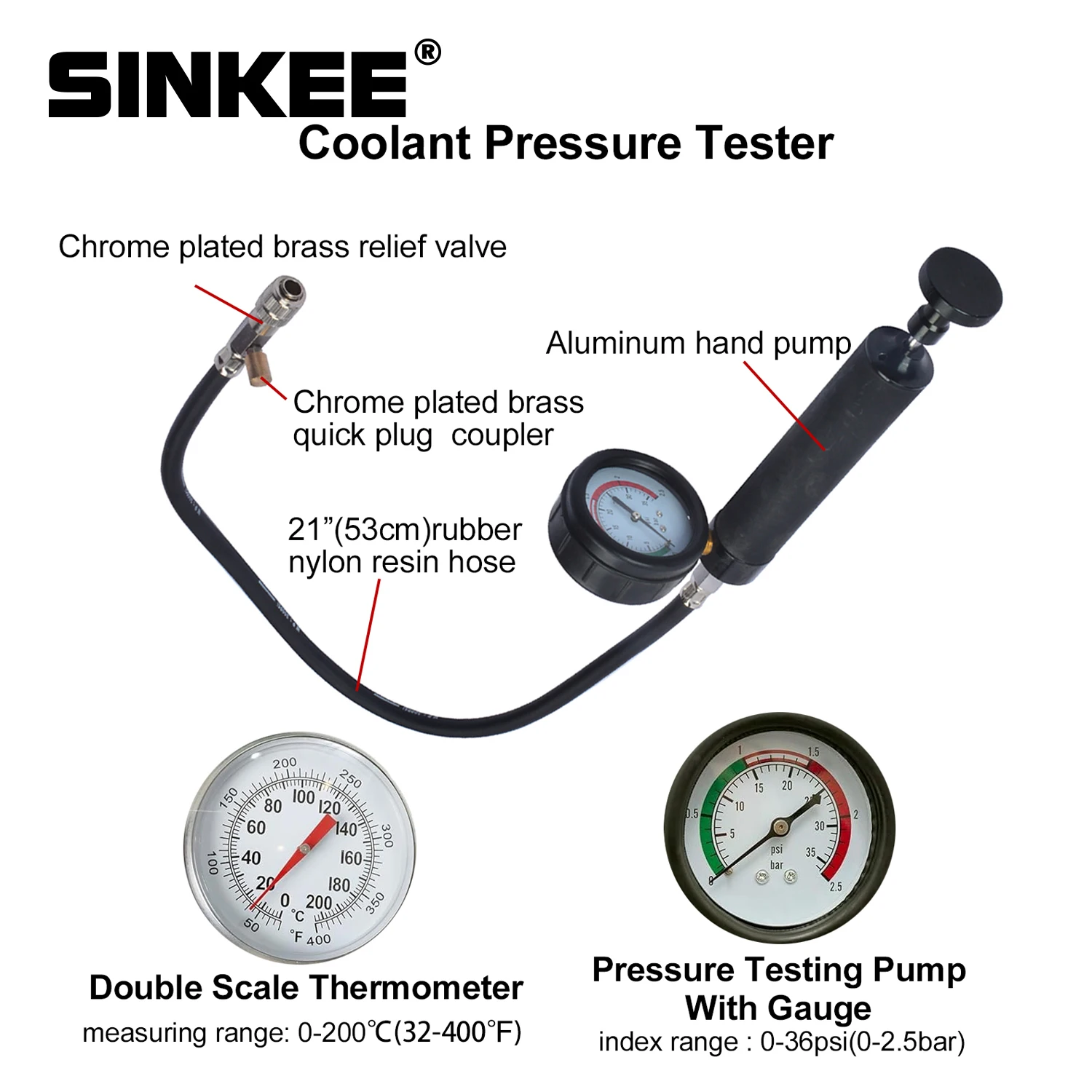 Universal Radiator Pressure Tester Vacuum Type Cooling System Test Detector Set Tester Refroidissement 29/28/18/15Pcs