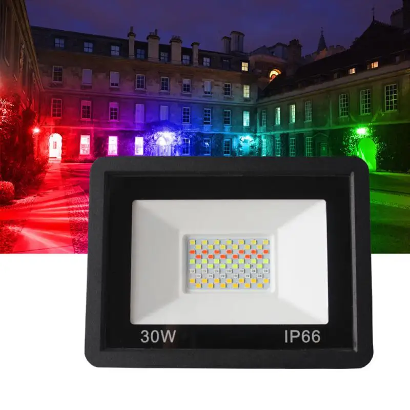 Imagem -02 - Holofote Inteligente com Controle por Aplicativo Wi-fi Tuya para Alexa Home 30w 50w 100w Refletor Led à Prova Dágua Iluminação Externa Rgb Regulável