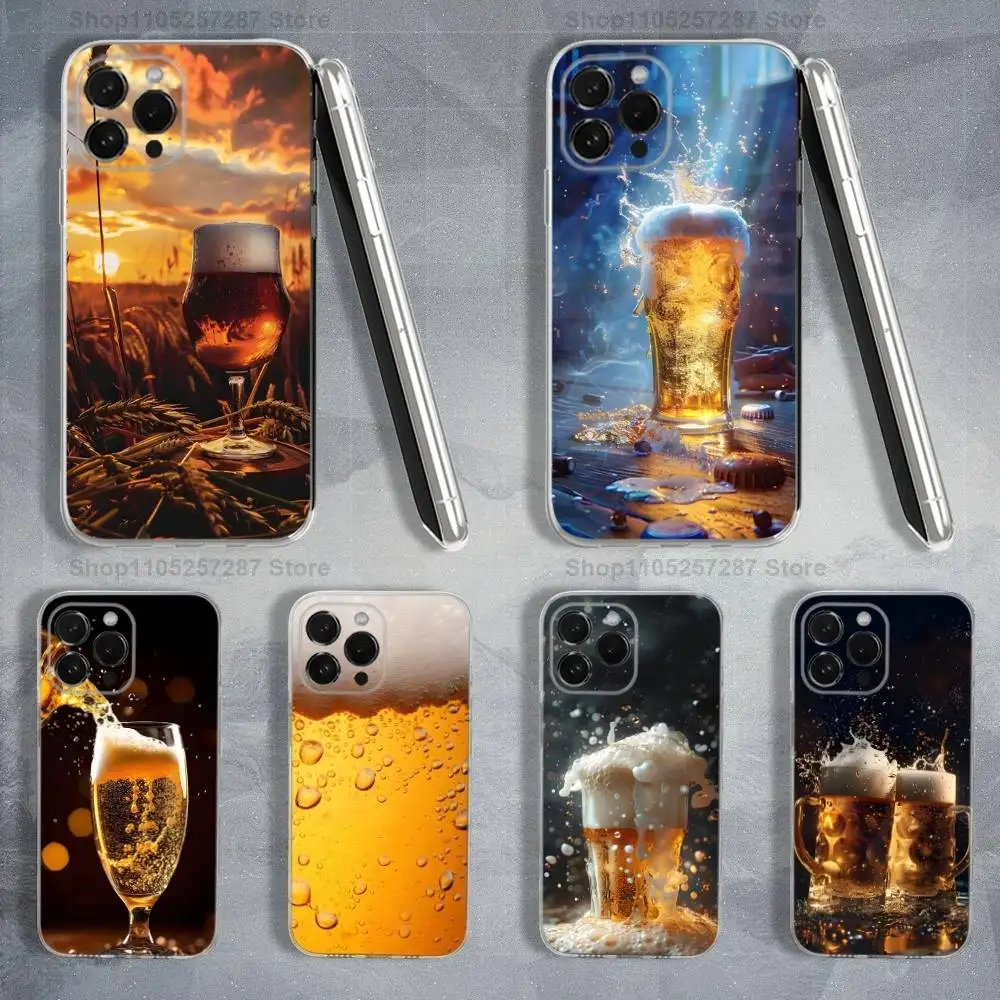 

Cool Art Beer Alcohol Phone Case For iPhone Max,Plus,11,14,13,XR,SE,12,15,Pro,17,16,X,XS,Mini Transparent Soft Cover