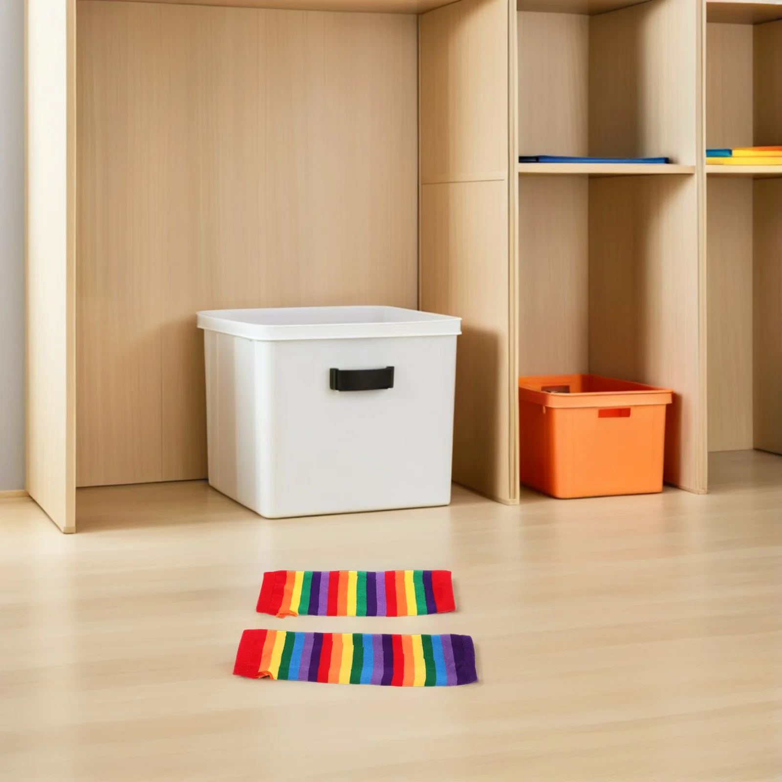 زوجان من قفازات قوس قزح محبوكة يدويًا بدون أصابع لتدفئة الشتاء للنساء المراهقات إكسسوارات أزياء الحفلات الملونة الناعمة