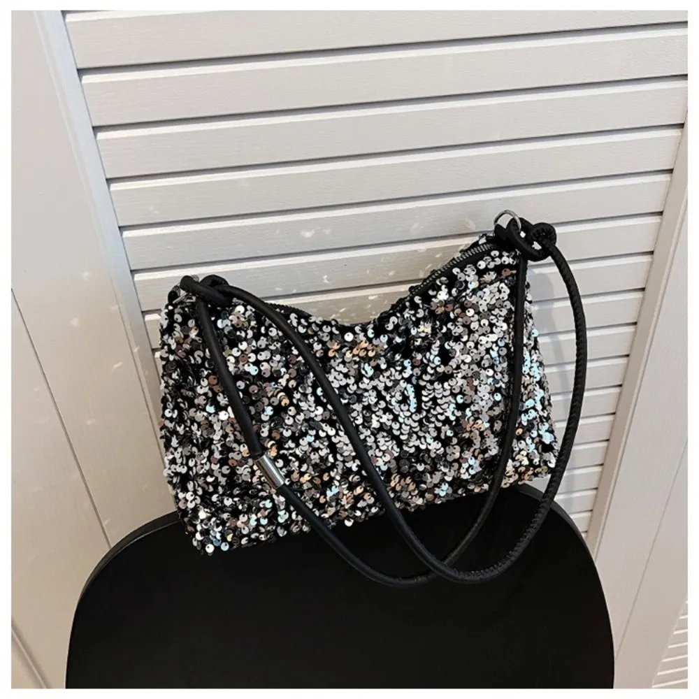 

Casual Multifunctional Underarm Bag Large Capacity Portable Tote Bag with Sequins Handbag Women Handbag with Sequins