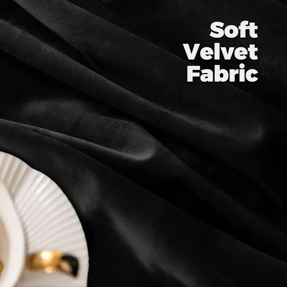 Cortinas de terciopelo negro con aislamiento térmico, 60x84, reductoras de ruido, paneles de lujo para sala de estar y dormitorio