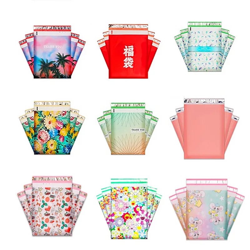 50PCS 10x13in Creative Poly Mailer Self Adhesive Envelope Shipping Bag DIY Dress T-shirt Toys X-mas Gifts Box Packaging Pouches