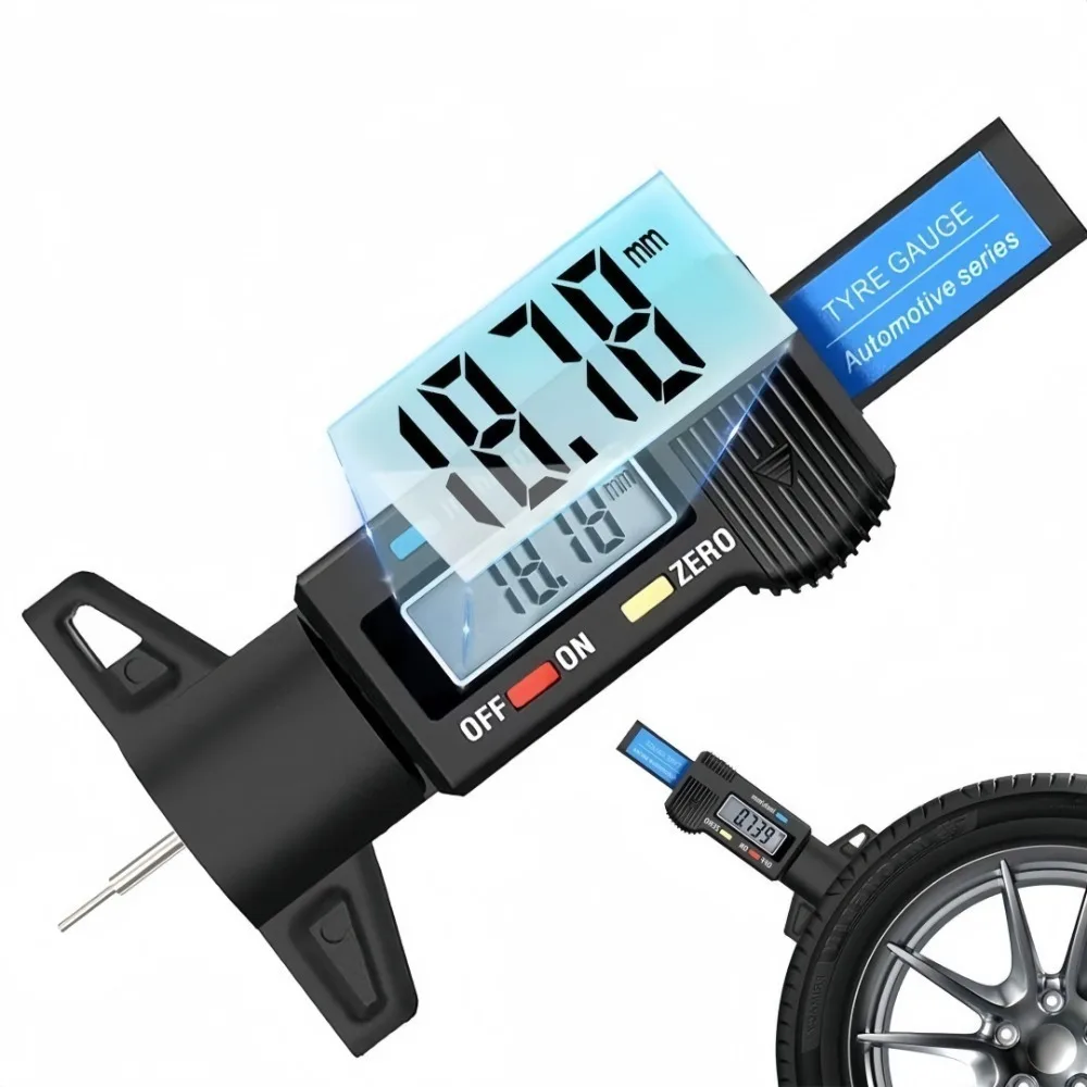 Thickness Gauge Car Motorcycle Tire Safety High Precision Caliper Measuring Instrument Digital Monitoring System Tire Tread Tool