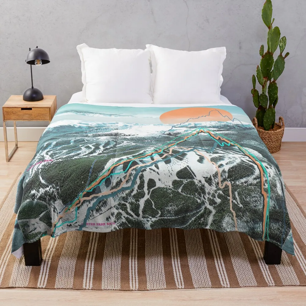 

Ski Map Throw Blanket
