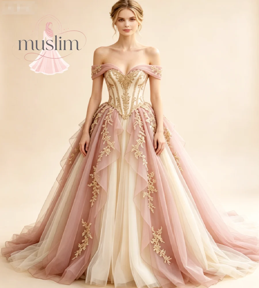 Romantic Green Ivory Ombre Gothic Wedding Dress With Gold Appliques Corset Lace Up Victorian Medieval Bride Gowns Gala Party