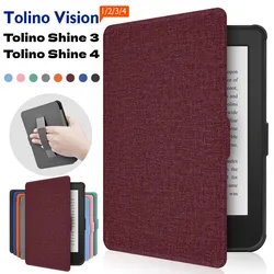 Magnet Case for Tolino Vision 1/2/3/4 HD Reader Protective Cover for Tolino Shine 3/4 Shine4 2022 Ebook Hand Strap Smart Cover