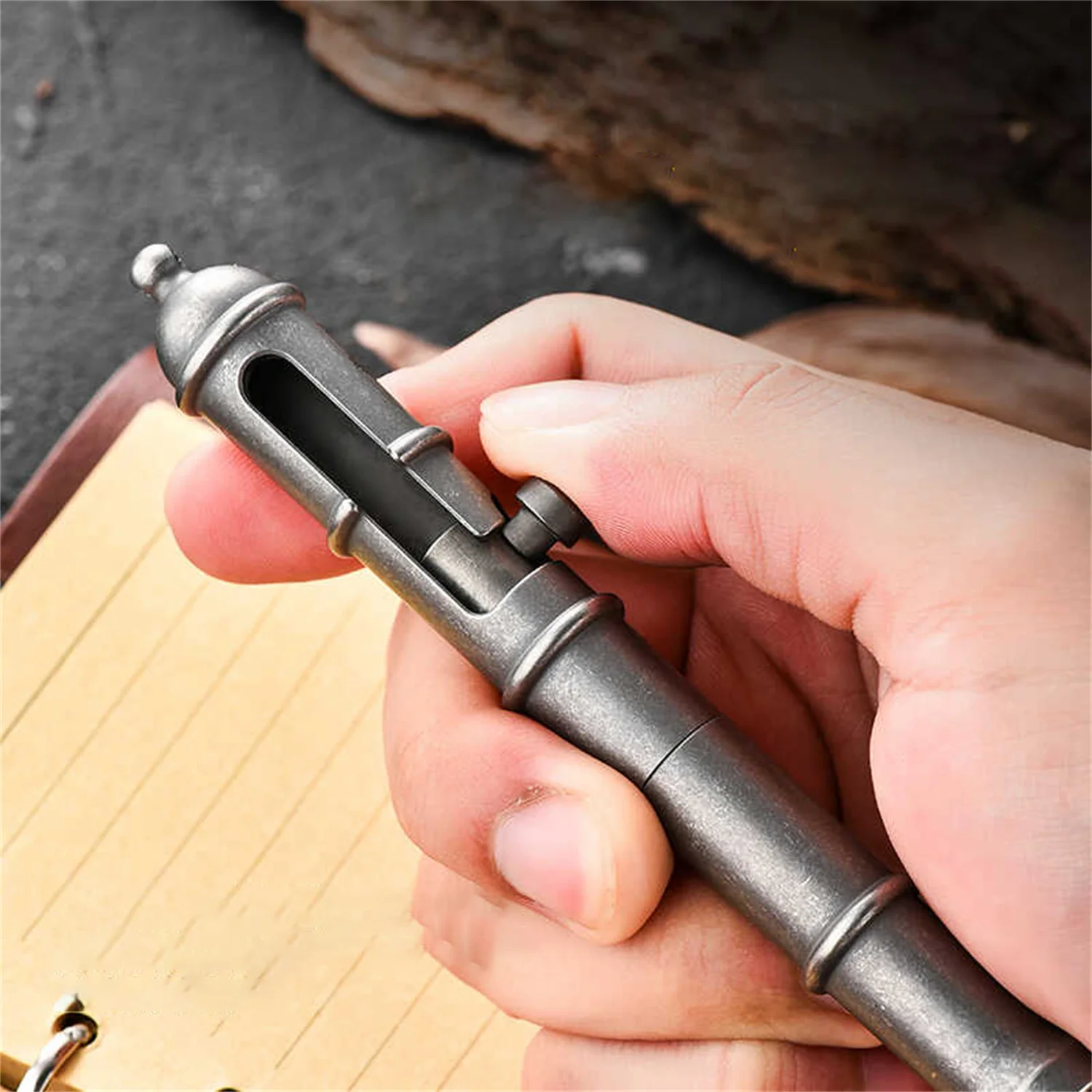 TC4 Titanium Tactical Pen EDC Retro Gun- Bolt Neutral G2 Signature Pen Personalized Stationary