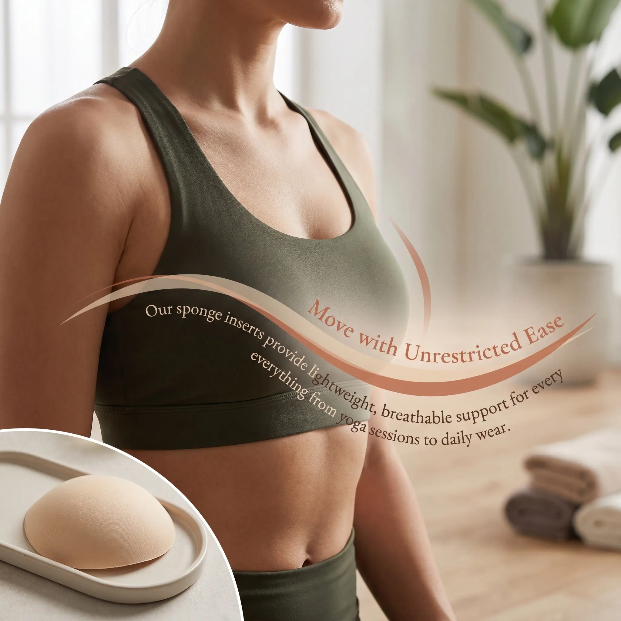 2Pairs Yoga Chest Pads Soft Sponge Bra Inserts for Sports Swimwear Tops Enhancement Inserts Sports Bra Pad Chest Pad Insert