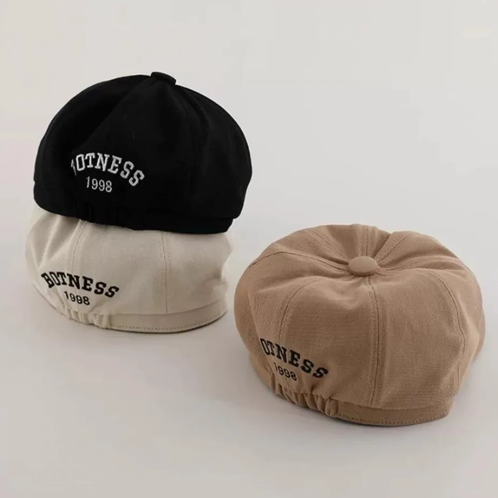

Fashion Solid Color Newsboy Hat Casual Breathable Octagonal Painter Caps Tongue Hat Children