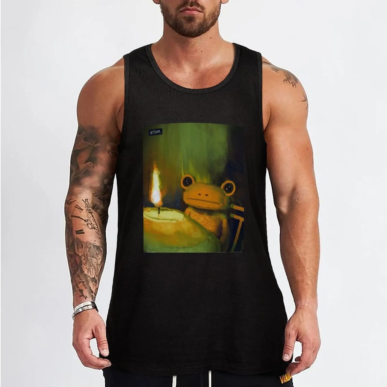 Evil Frog Painting Art Tank Top Men's clothes Men's sports t-shirt