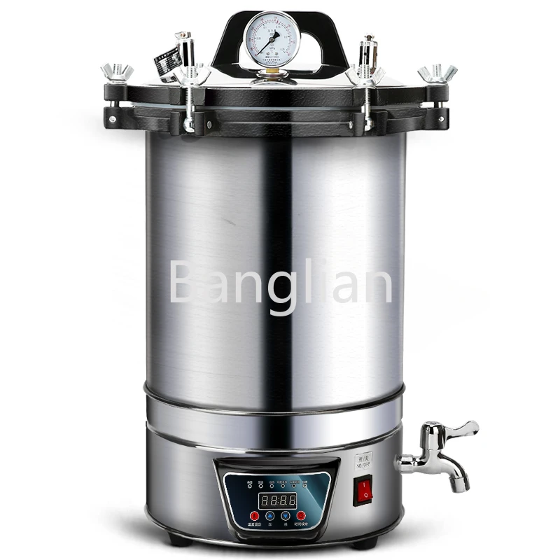 

Portable High Pressure Sterilizer Stainless Steel Steam Sterilization Pot 24L Automatic Sterilization Autoclave Pot