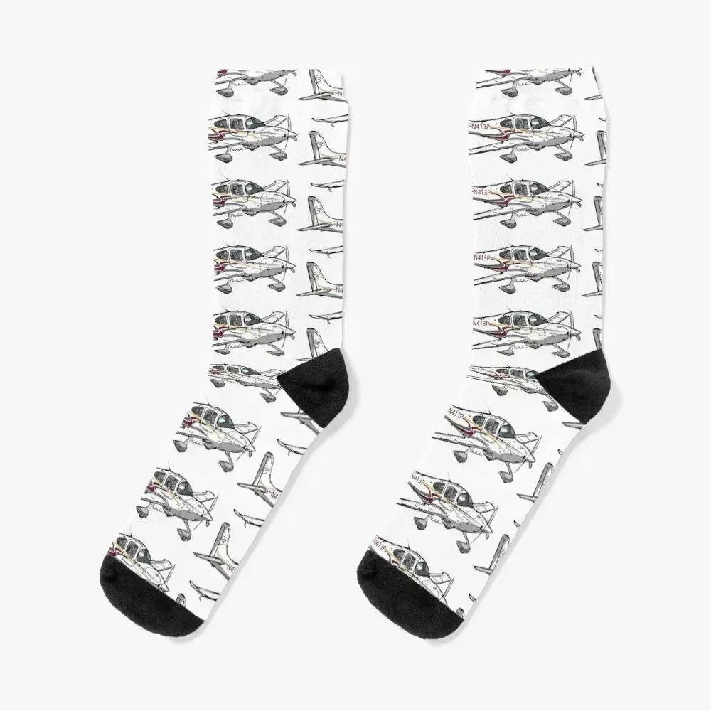 Cirrus SR-22 N413P Socks christmas stocking heated aesthetic Toe sports Male Socks Women's