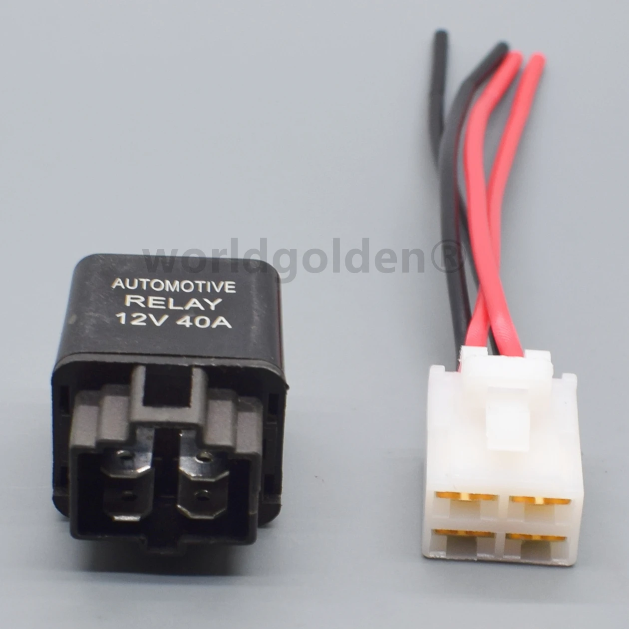 worldgolden 12V 40A Air Condition Relay socket 40A 4Pin For Air Conditioner Plastic back Car Relays DC 12 V Normally open Relay