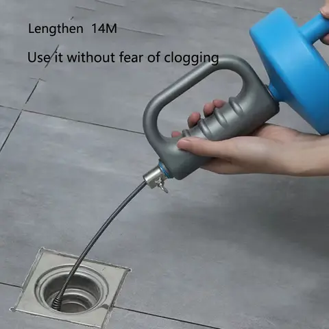 Kitchen Toilet Sewer Blockage Hand Tool Pipe Dredger Drains Dredge Drill-Powered Extendable 13 Meters