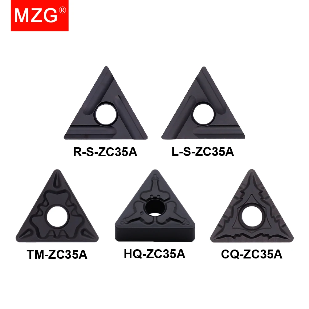 MZG-Herramientas de torneado externo TNMG 160404, 160408, ZC25, ZC35, TM, HQ, CQ, cuchilla de inserción de carburo, Metal duro, MTENN