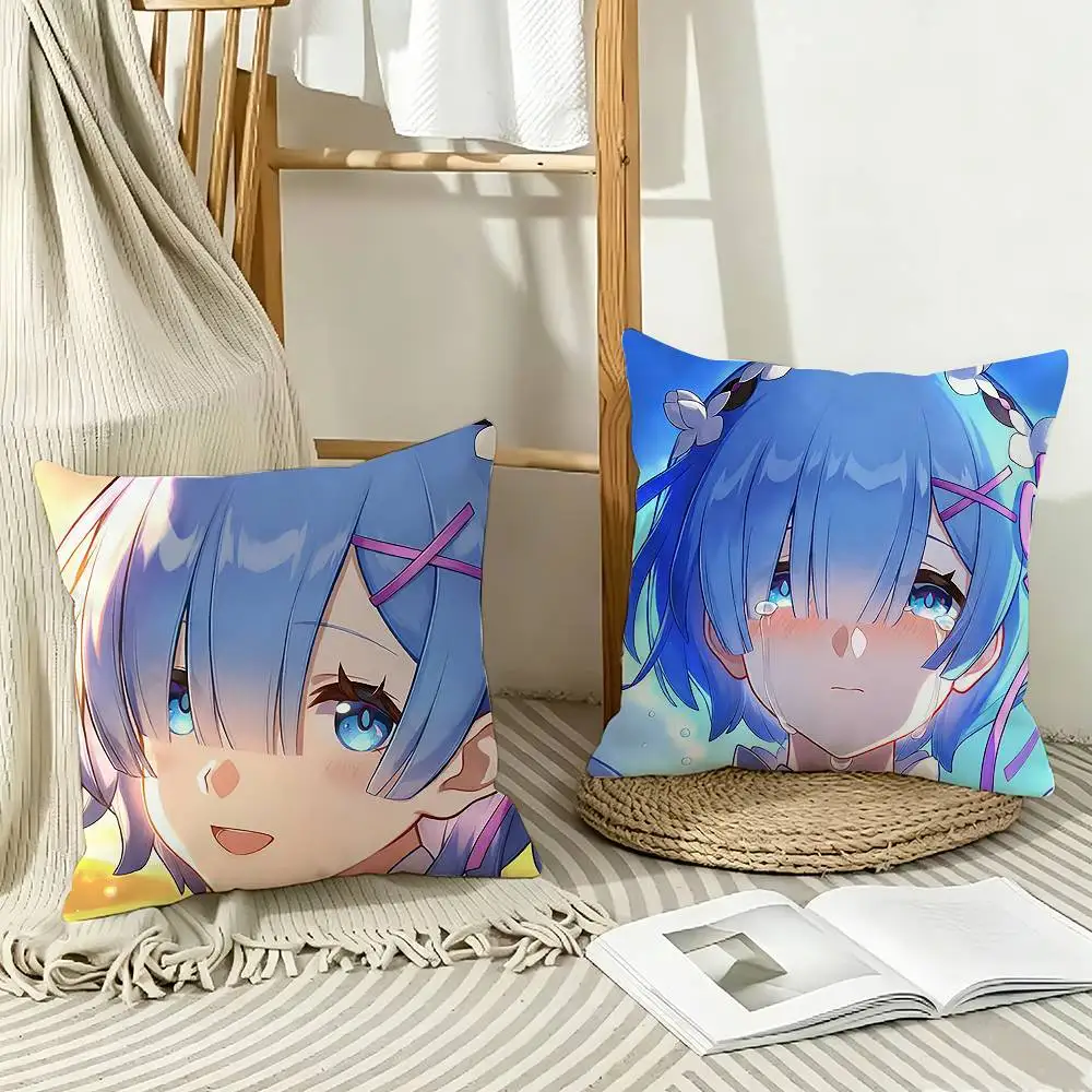 R-Re Zero R-Rem Pillow Case Pattern Printed Pillowcase For Living Room Sofa Cushion Cover